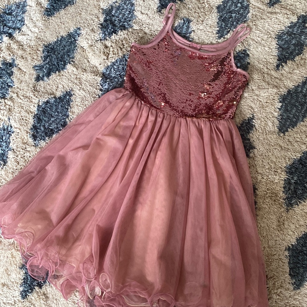 Blush by Us Angels Pink Flip Sequin Dress sz 8